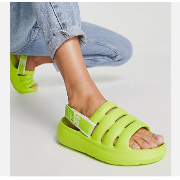 NWT UGG sport yeah sandals sliders in canary yellow women’s 10 foam Yeezy 41 - Picture 14 of 15